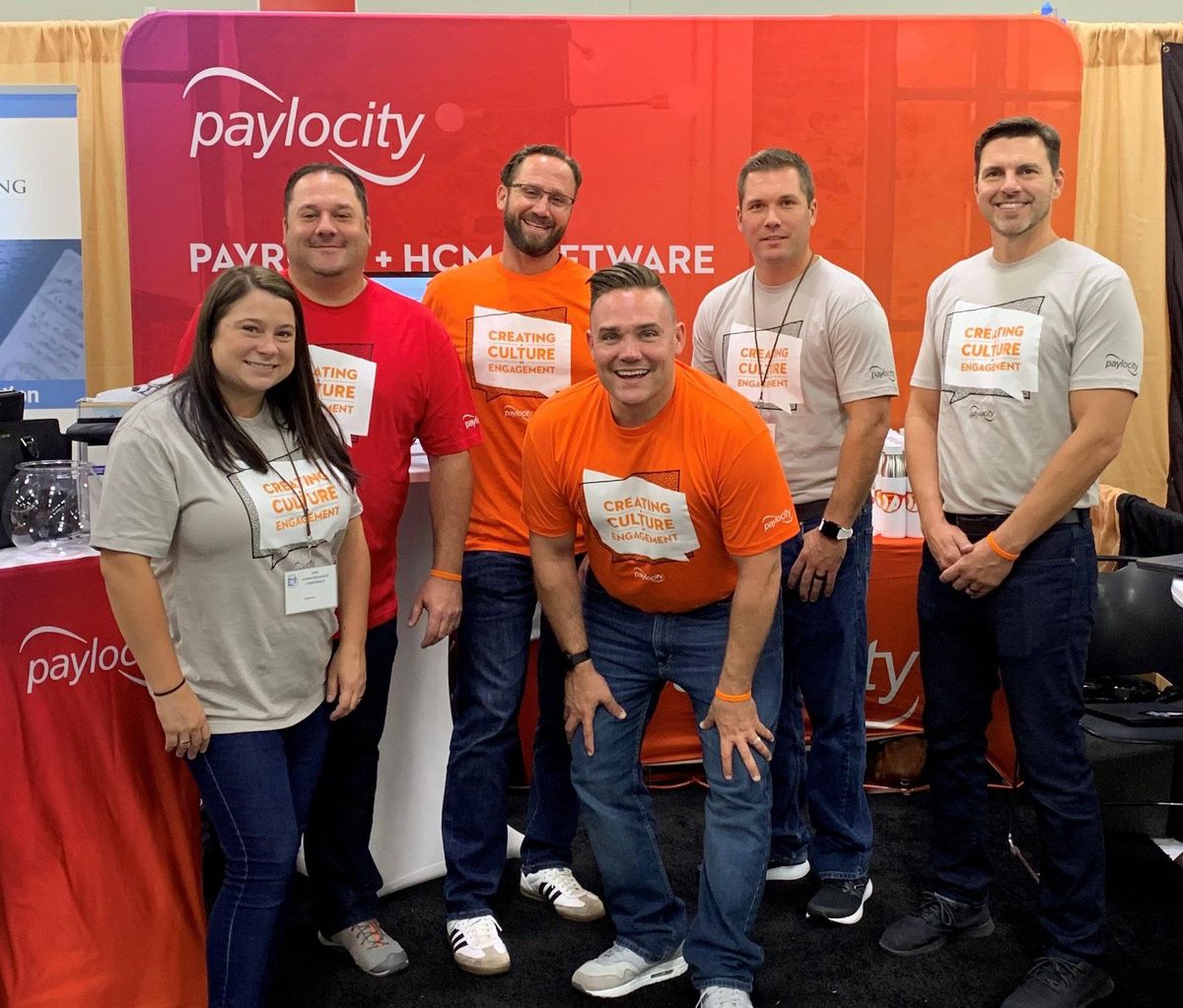 Paylocity employees gather at a conference.