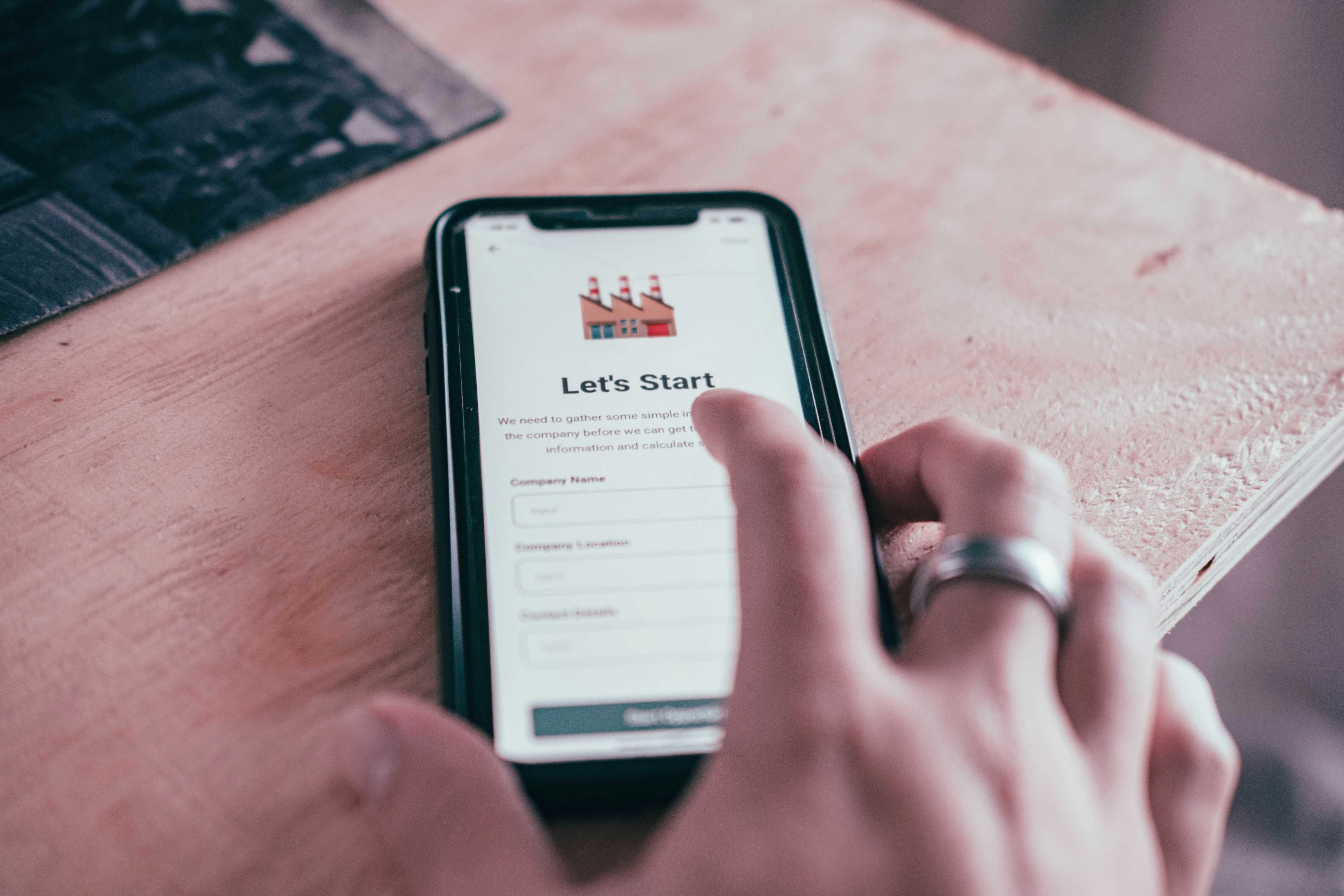 Person starts a community onboarding process on their phone