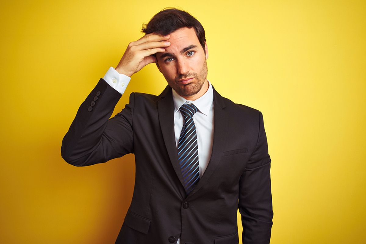 Professional man realizing he's hurting his career