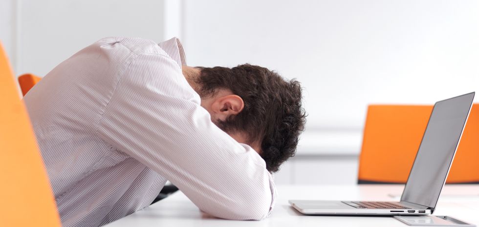 Professional man struggling during job search