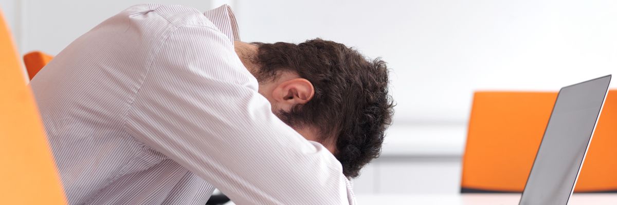 Professional man struggling during job search