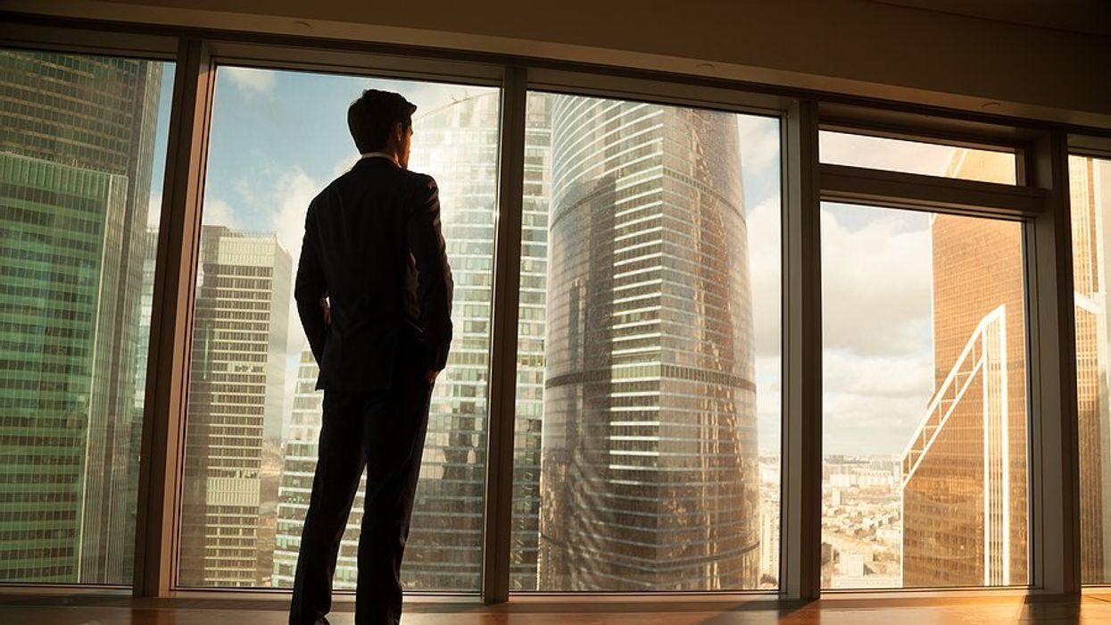 Professional man thinks about his career potential