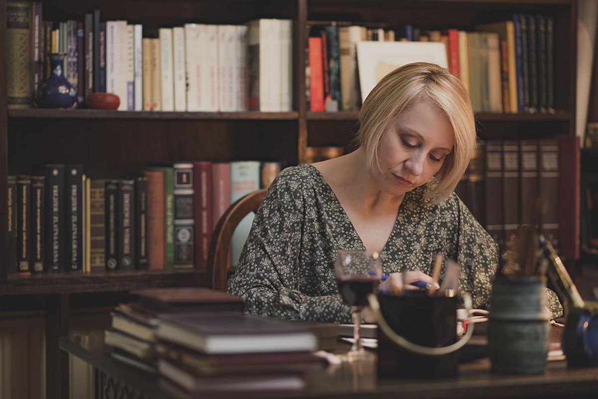 Professional uses some quiet time to assess her career plan.