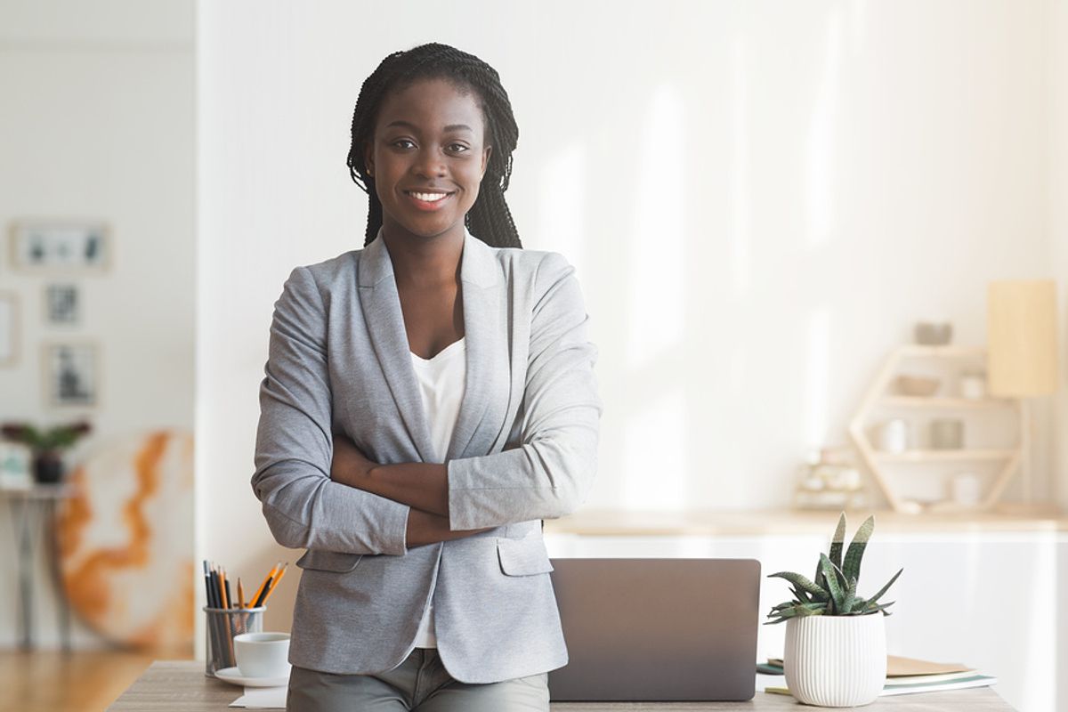 Professional woman is an indispensable employee at work
