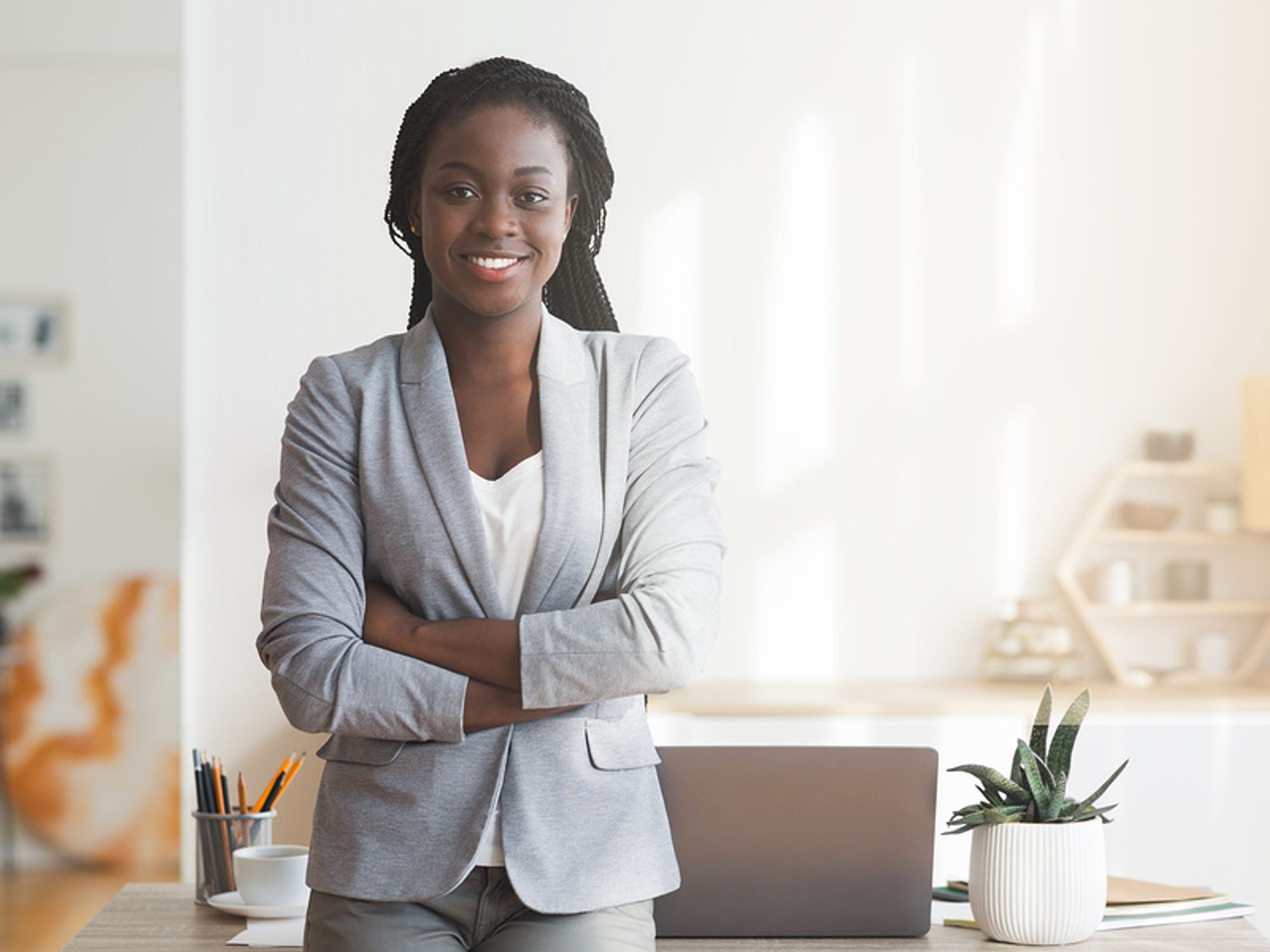 Professional woman is an indispensable employee at work
