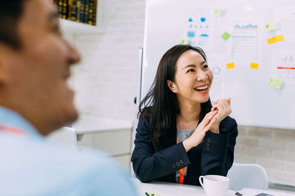 Professional woman meeting with her career coach