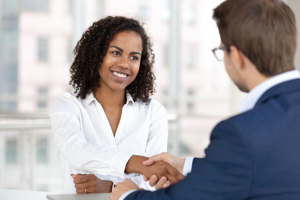 Professional woman successfully negotiated the salary she deserved