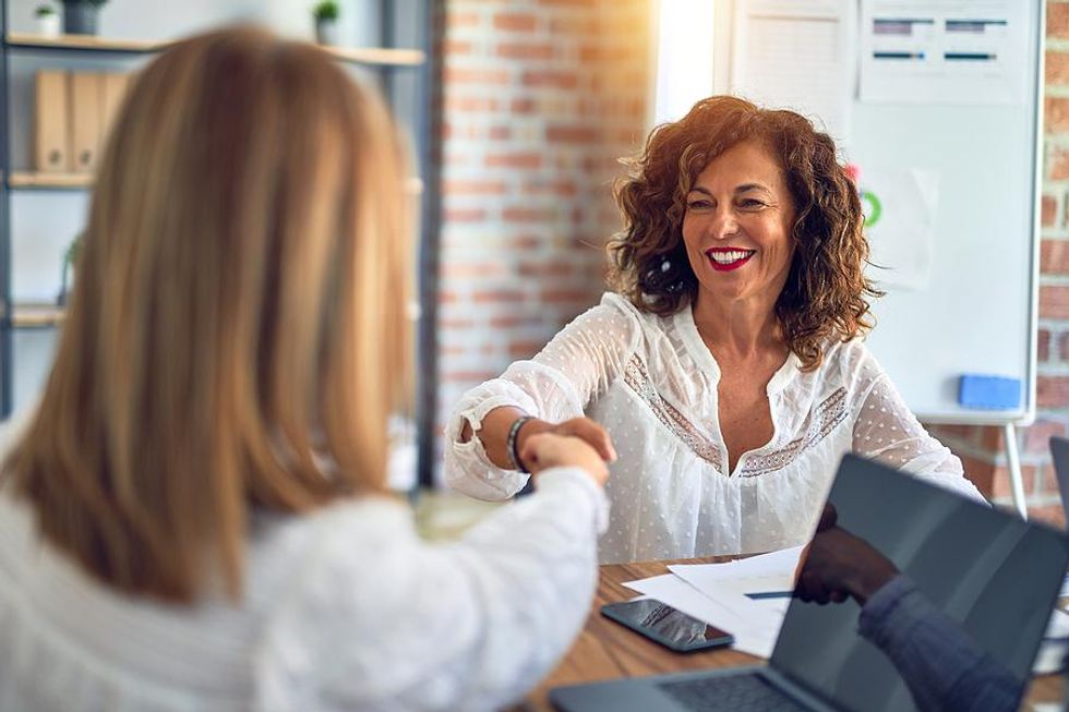 Professional woman successfully negotiates a higher salary