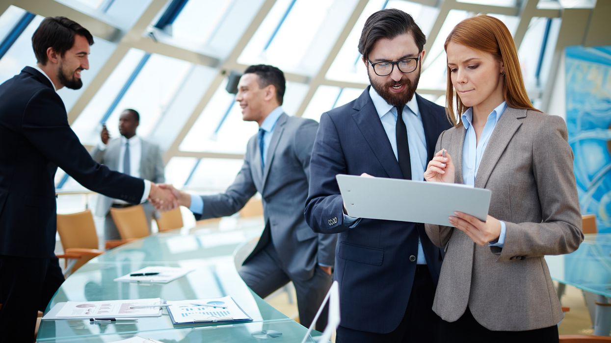 Professionals at a job fair