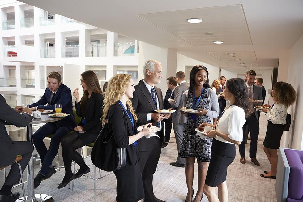 Professionals at a networking event