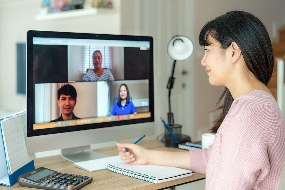 Professionals meet each other for the first time at an online networking event.