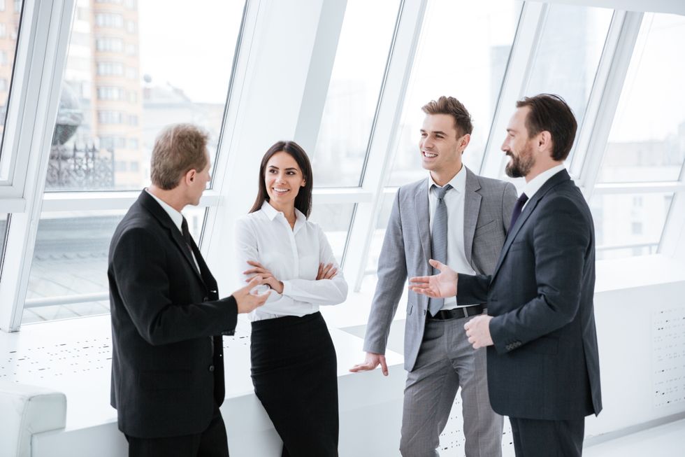 Professionals talking about their workplace communication styles.