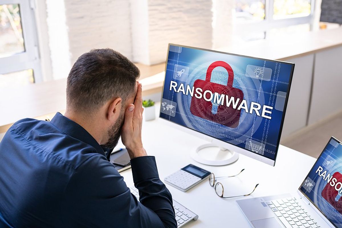Ransomware cyber attack concept