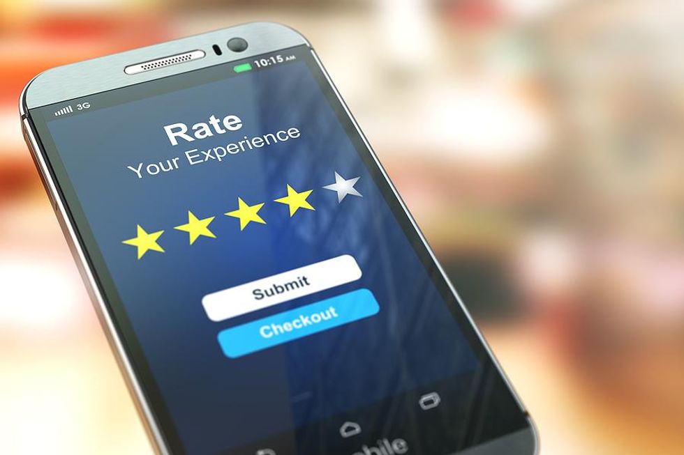 Rate your experience, customer feedback concept