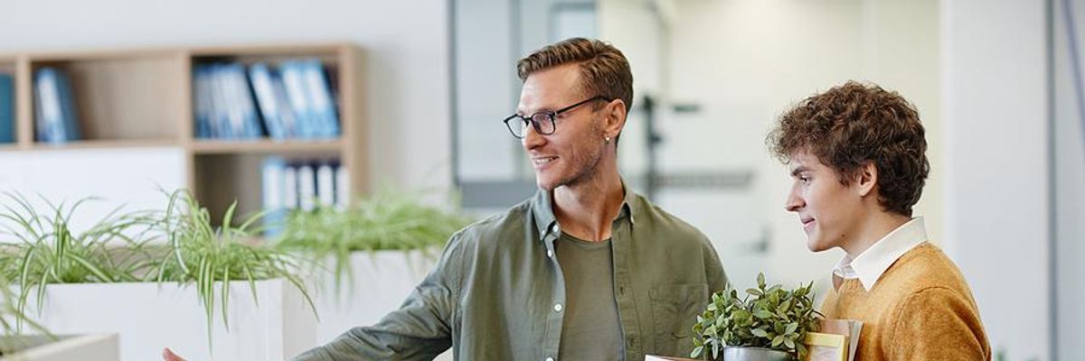 Recent college grad starts a new job