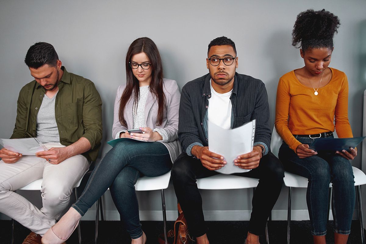 Recent college grads waiting for a job interview during COVID-19