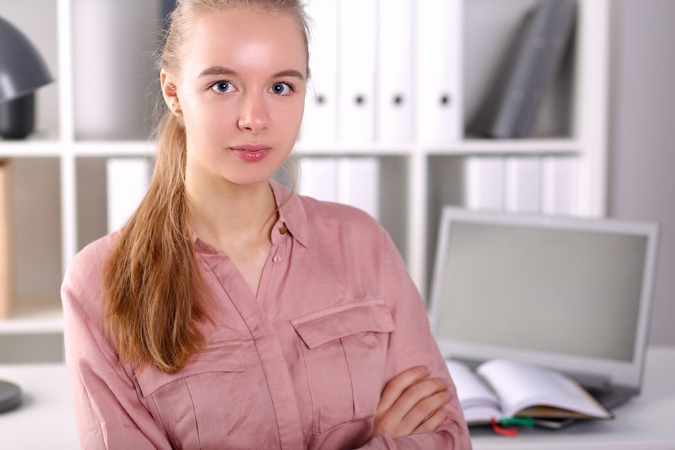 Remote businesswoman takes a break from her daily routine.