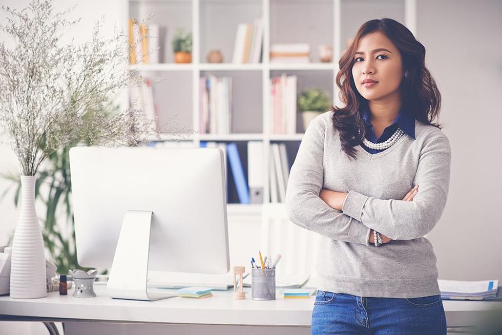 Serious woman at work