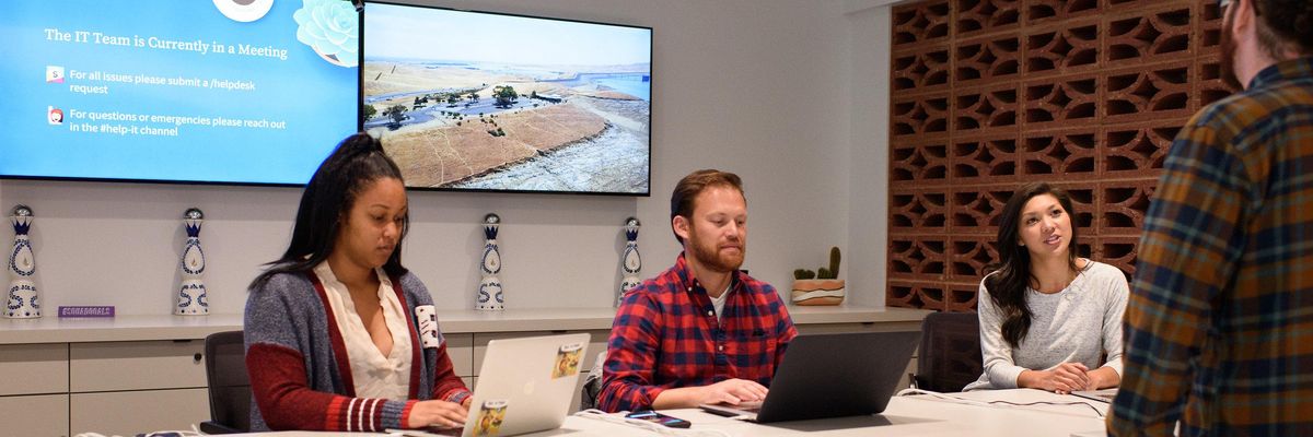 Slack employees work in the company's San Francisco office.