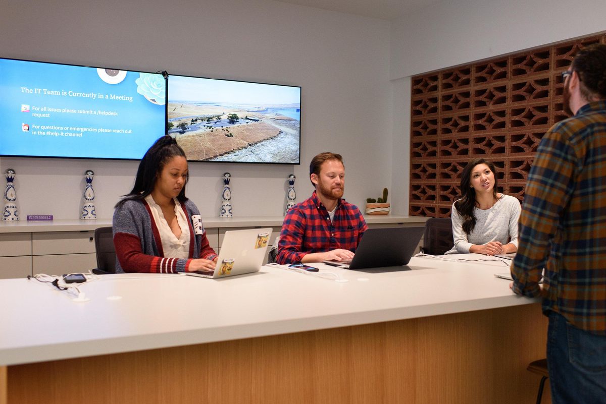 Slack employees work in the company's San Francisco office.