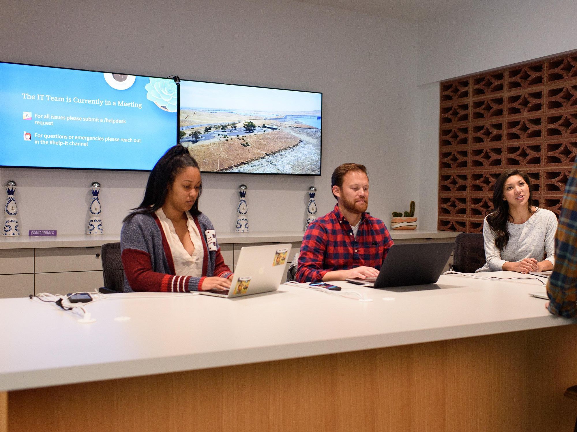 Slack employees work in the company's San Francisco office.