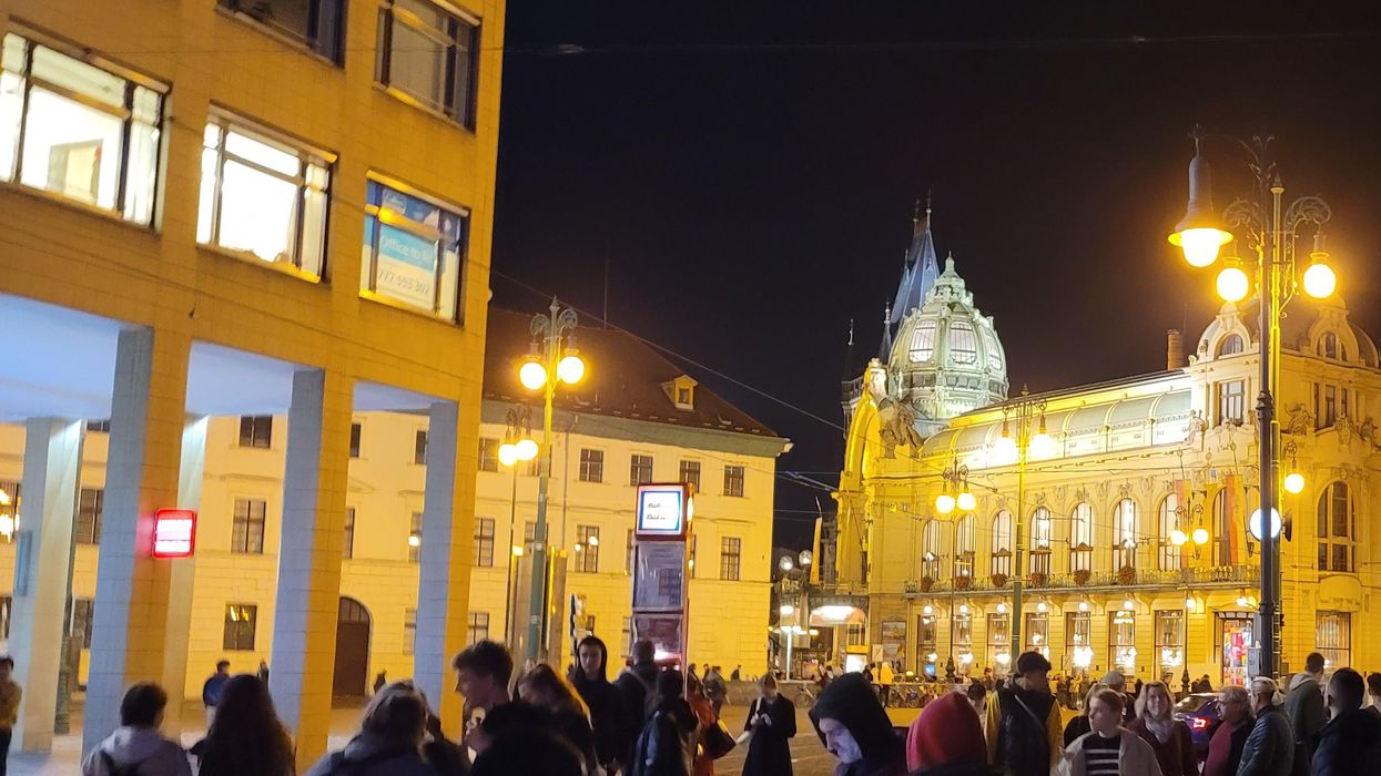 Street in Prague at night