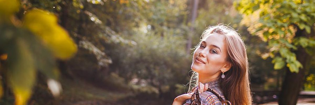 Stylish woman dressed in fall fashion