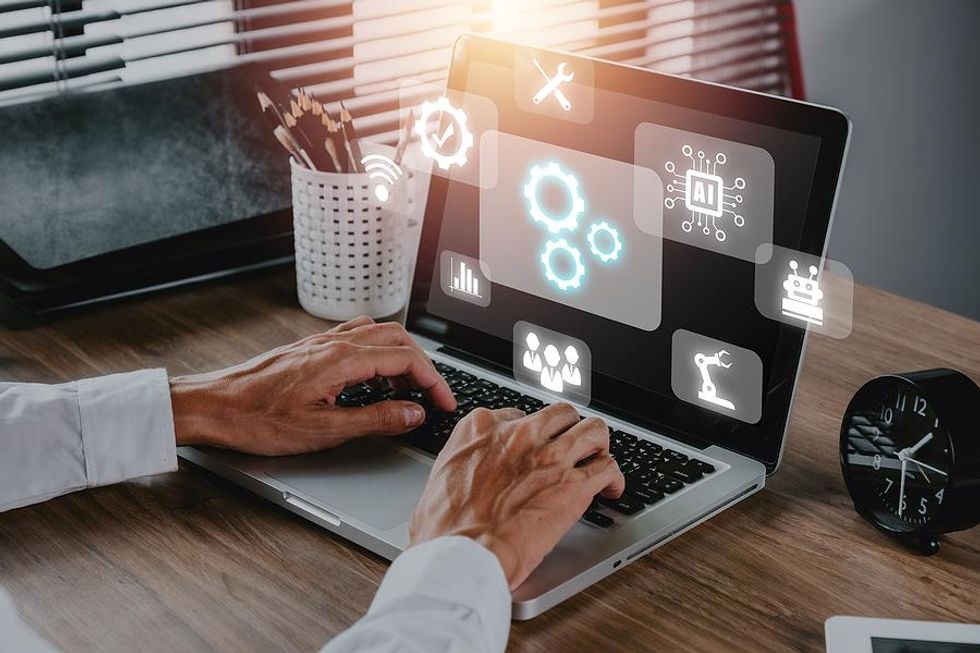 technology, AI (artificial intelligence) on laptop