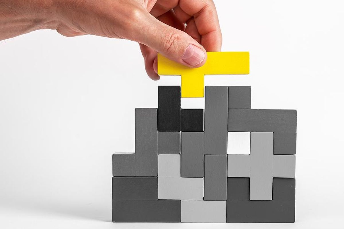 Tetris game puzzle pieces