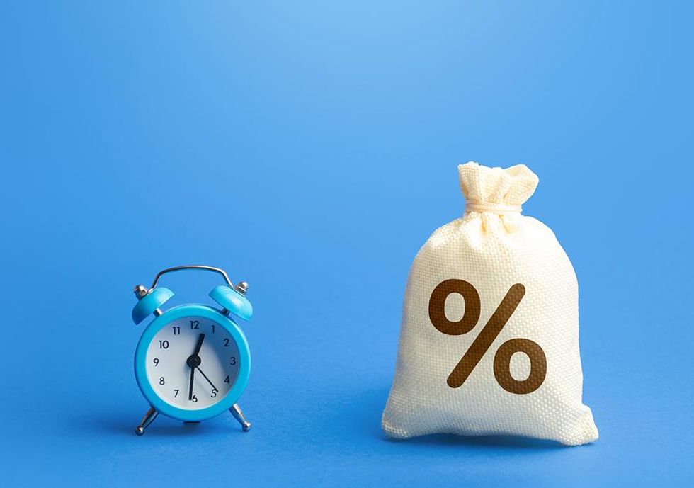 Time, percentage, money, return on investment, ROI concept