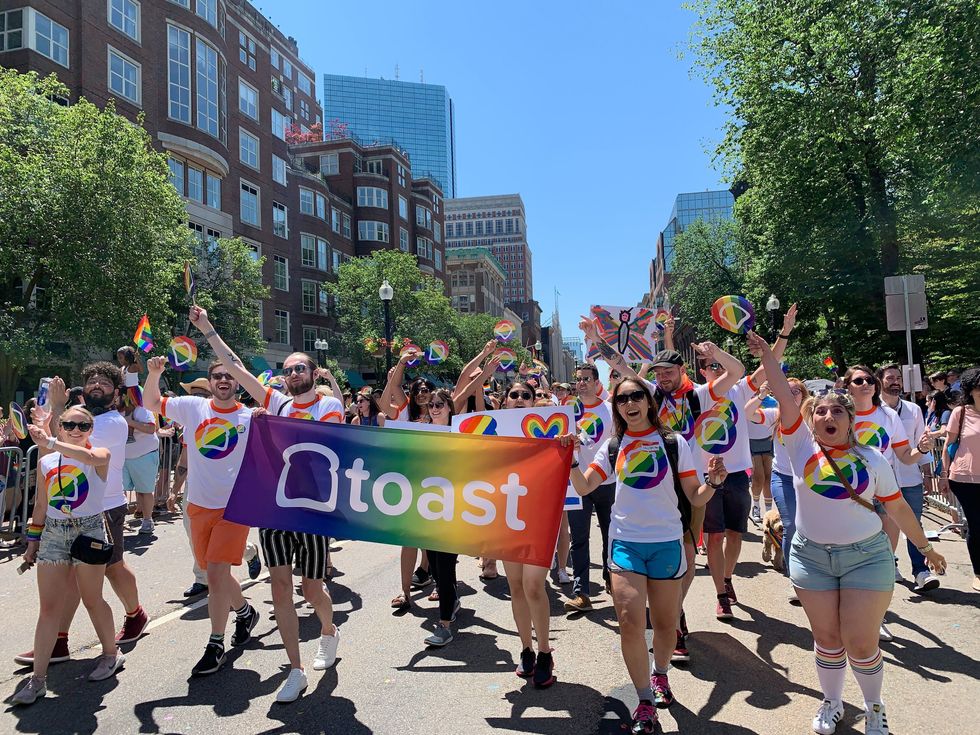 Toast employees take part in the Boston Pride parade.