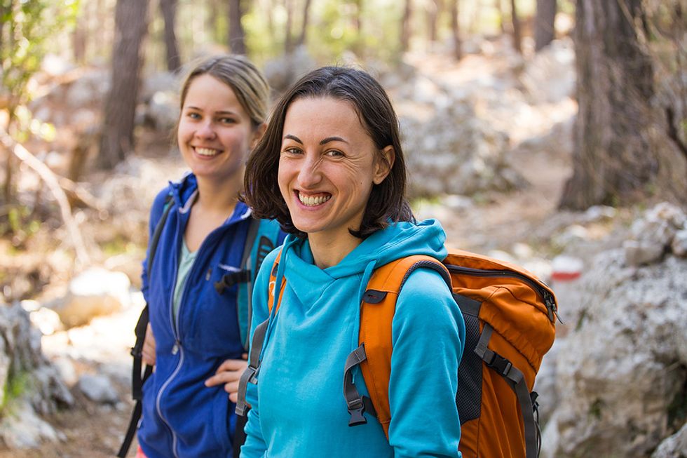 Two friends go for a hike