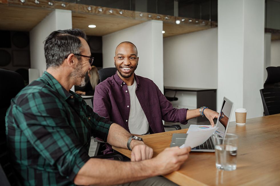 Two productive coworkers get to know each other better