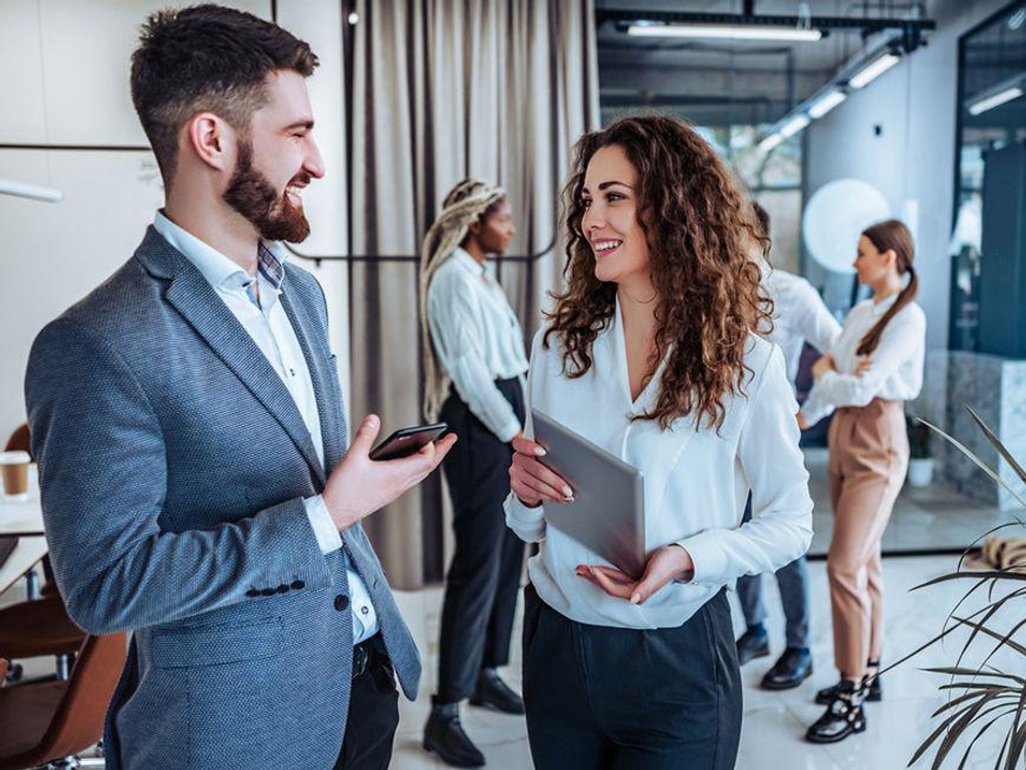 Two professionals with good communication skills