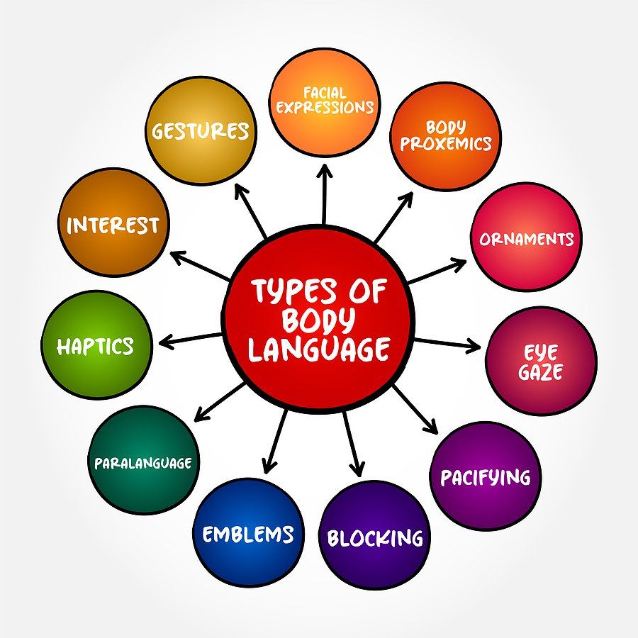 Types of body language, non-verbal communication