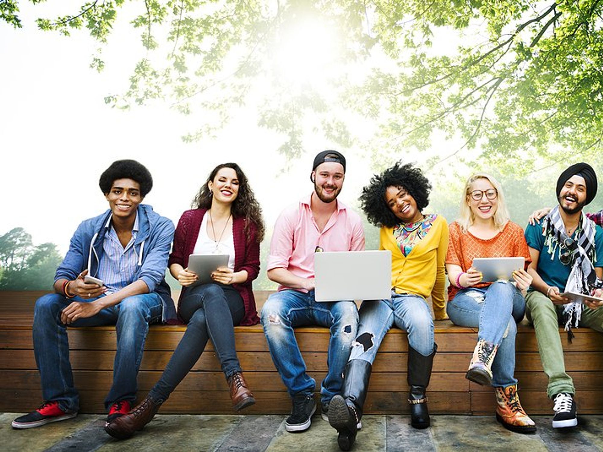 Unique/diverse group of people use AI to unleash their uniqueness/individuality
