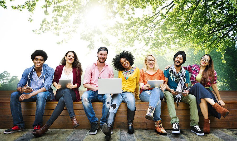 Unique/diverse group of people use AI to unleash their uniqueness/individuality