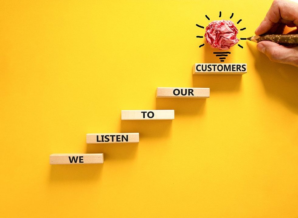 "We listen to our customer" concept (marketing, branding)