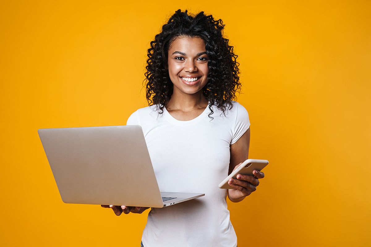 Woman applies for remote jobs at companies that are hiring