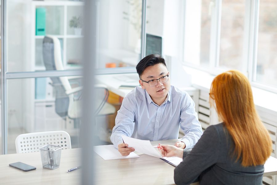Woman asks about pay during interview