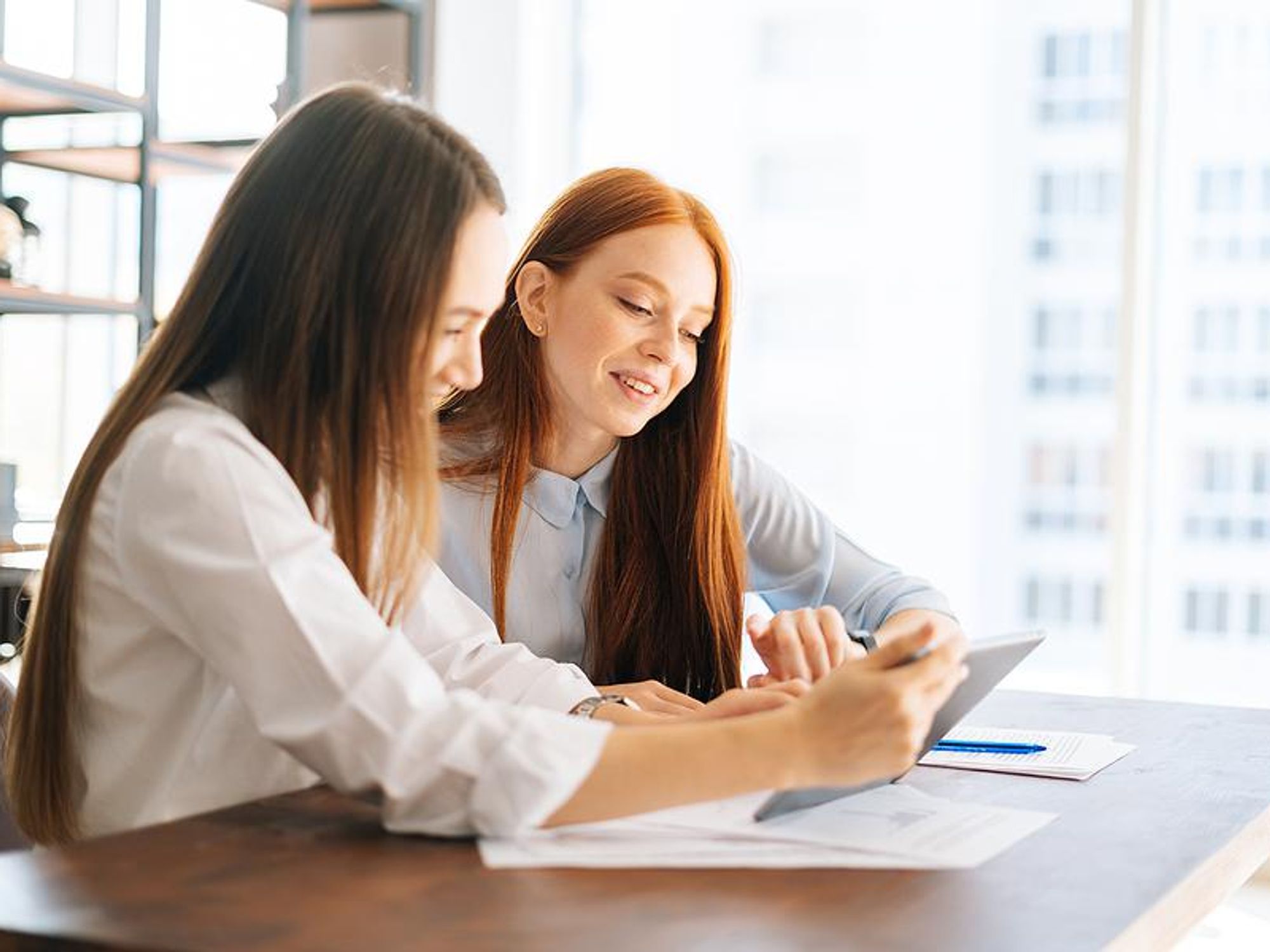 Woman asks for feedback at work