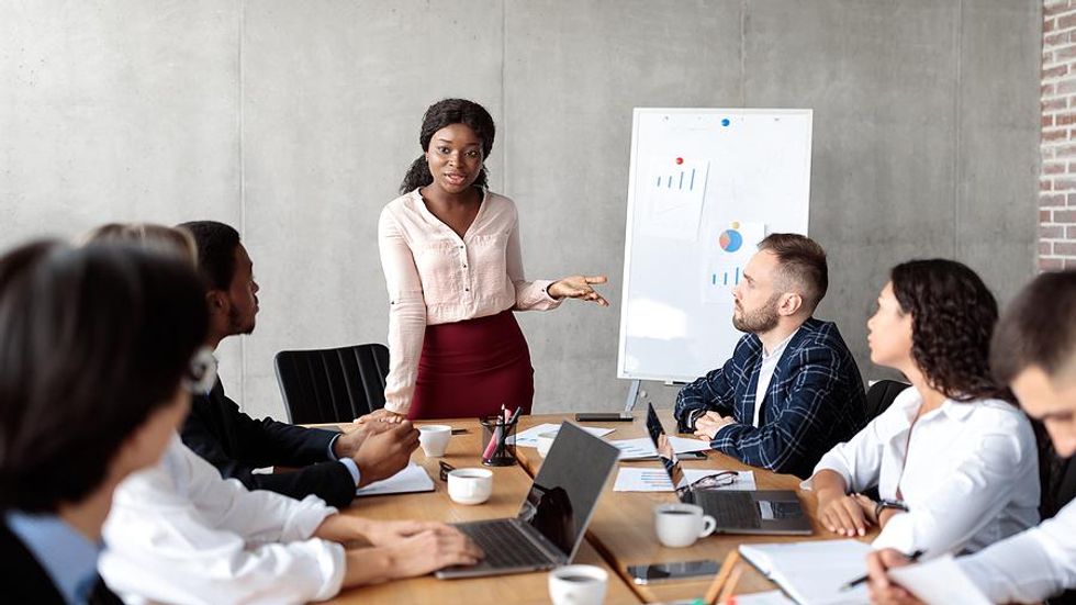 Woman becomes the new boss at work