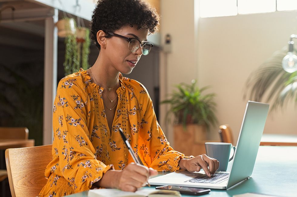 Woman choosing skills to include on resume