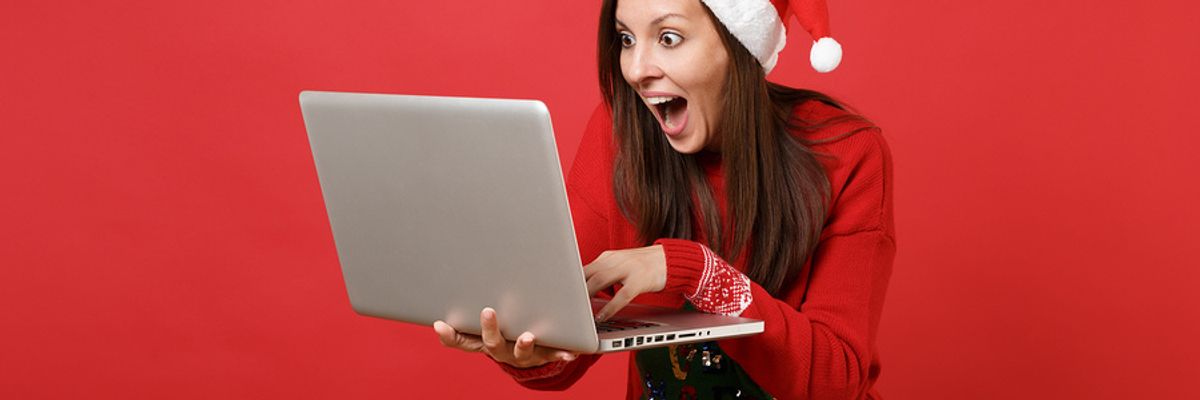 Woman continues her job search through the holiday season
