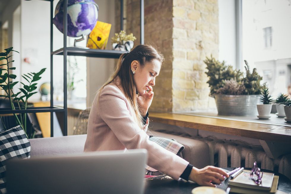 Woman declining a job offer