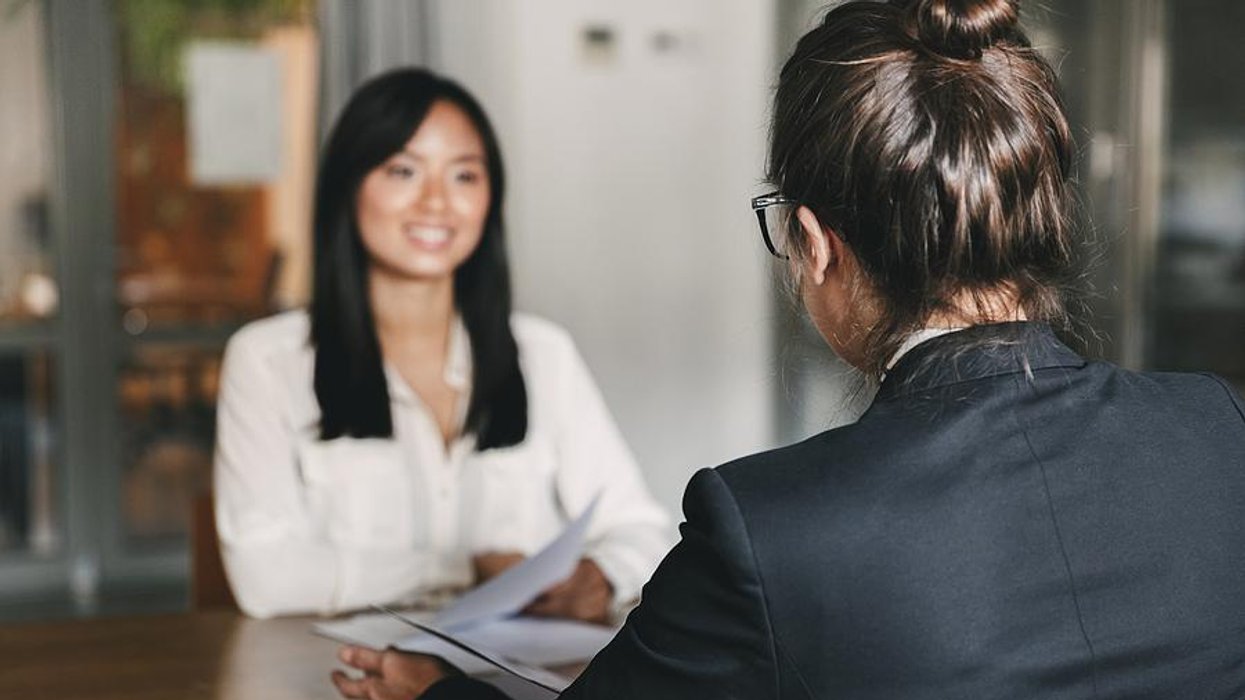 Woman demonstrates her value in a job interview