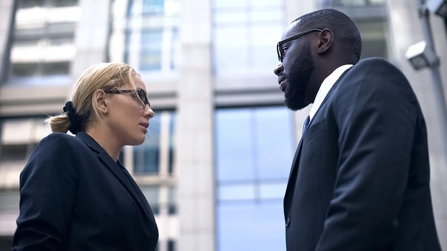 Woman disagrees with her boss