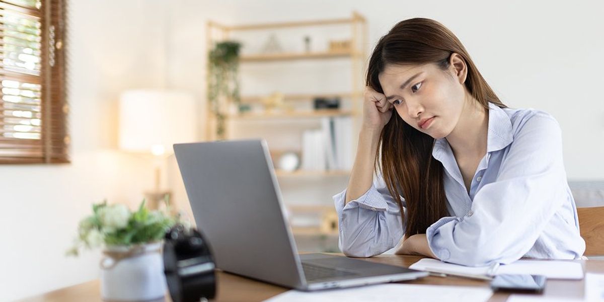 woman disappointed about a failure at work