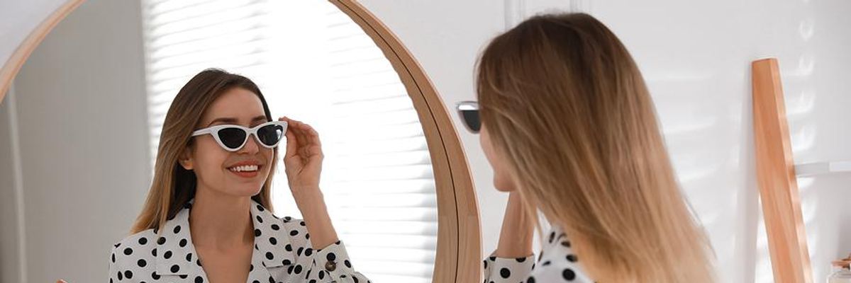 Woman gets ready for the day