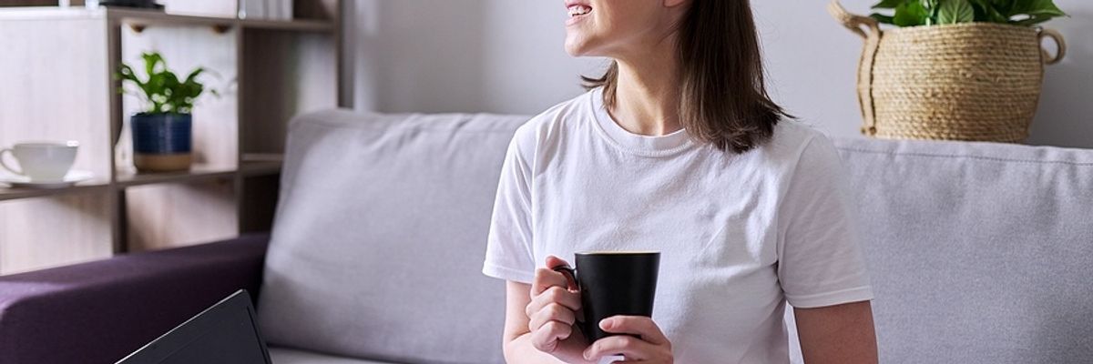 Woman gets ready to conduct a job search